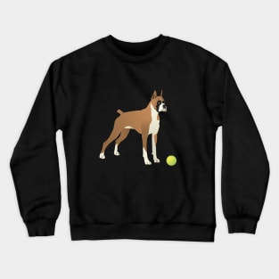 Friendly Boxer with Green Ball Crewneck Sweatshirt